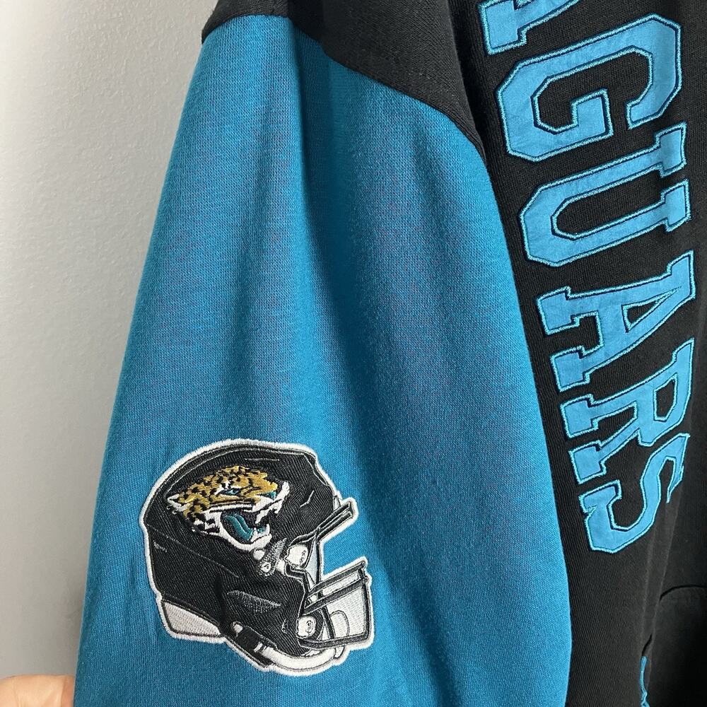 Jacksonville Jaguars Full Zip Hoodie Mens 3XL NFL Embroidered Black Teal - Picture 5 of 14